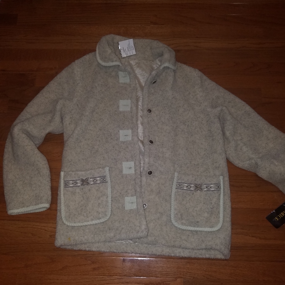 🆕 Vintage Women's Komitor Reversible Coat Size Medium 75% Silk